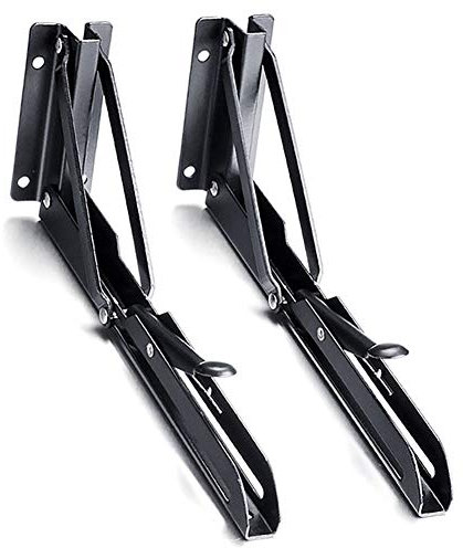 KXAOXGRC Support de charnière de Table pour Montage Mural, Charnière de Table Murale, Support Triangulaire en métal, 2 pièces à 90 degrés, avec vis, Noir(160 * 400)