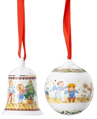 DKG utils Porzellanglocke + Porzellankugel 2024 - Sammelkollektion 2024 Weihnachtsleuchten - Set 2-TLG.