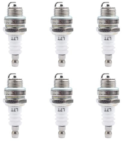 Xiciki 6Pcs Spark Plug L7T 2 Stroke Spark Plug for Lawnmower, Trimmer, Chainsaw And Garden Tools, Stable Performance, Replace BPMR7A, RCJ6Y, RCJ7Y, Set for 43-49CC Engines