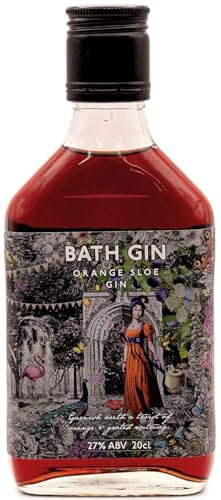 Bath Gin Orange Sloe Gin - 27% ABV, 20cl – Blend of Different Sloes, Spices & Orange Zest, Smooth & Balanced, Ideal for Cocktails and Gin Lovers