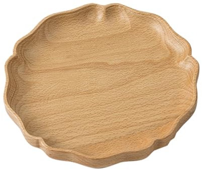 KNUFENG Beech Wood Dinner Plate with Lace Molding, Serving Tray, Bread Charcuterie Board for Fruit Salad Pizza Platter Vegetable Food Dish Charger Plates(Size:18.5 * 18.5 * 2.2CM,Color:B)