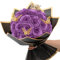 Waipfaru Glitzer Rosen Blumenstrauß, DIY Lila Gefälschte Blumen Blumenstrauß, Immerwährend Glänzend Künstlicher Rosenstrauß für Valentinstag, Jahrestag, Verlobung, Hochzeit, 24 Rosen