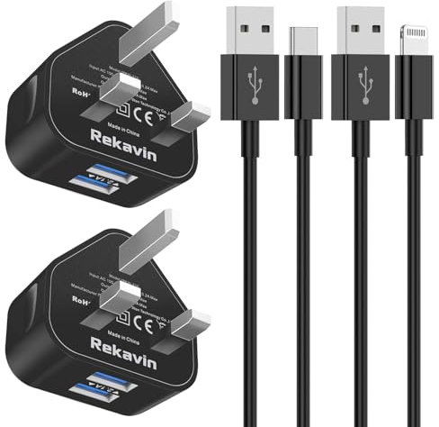 iPad Charger and Plug,2 Pack Apple iPad USB Lightning Charger Cable and Plug 5V/2.1A Charge for i Pad Pro 12.9 11 2nd 3rd 4th 5th 6th Generation/Air 2 3rd 4th 5th/Mini 2 3 4 5 6/iPad 6th 7th 8th 9th