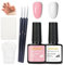 French manicure set, including French tip sealing, gel nail set, nail tools, pink and white gel nail polish set with 3 professional nail colouring pens.
