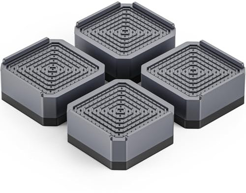 DEWEL 4 Patins Anti-Vibration pour Machine à Laver - Pieds rehausseurs Meubles, pour lit/Table/canapé/Armoire (1 Couche 4 cm, Gris)