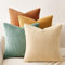 Topfinel Housse Coussin Canape 40x40 en Velours Côtelé Bleu-Orange Dégradé Motif à Rayure Lot de 4 Décoration de Coussin pour Chambre Salon Jardin Fauteuil Lit Style Boheme Luxe Moderne