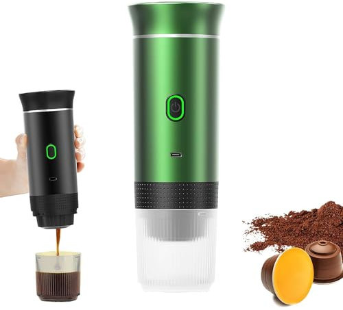 BaYuYPOO Portable Electric Espresso Machine, Travel Coffee Maker for Camping, Car Coffee Maker Self-Heating with USB-C, Small Battery Operated Coffee Maker with Ground Coffee