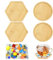 ZYNERY 4 Stück Holz Untersetzer Mosaik Bastelset Erwachsene Mosaik Untersetzer DIY mit Mosaiksteine Kreatives Holzuntersetzer Basteln Handgefertigte Geschenke (Rund Hexagon)