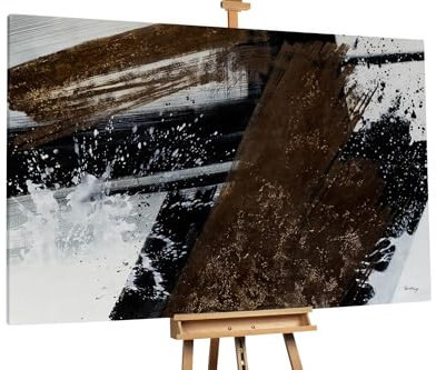 KunstLoft Ölgemälde 'Modern Insight' 180x120cm | Original Handgemalte Gemälde | Modern | Schwarz und Braun | Leinwand-Bild Ölgemälde einteilig groß | Modernes Kunst Ölbild