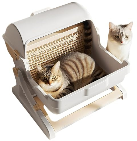 Boîte de toilette automatique pour chats, literies semi-automatiques, design ouvert portable, pour maison, appartement, voyage intérieur