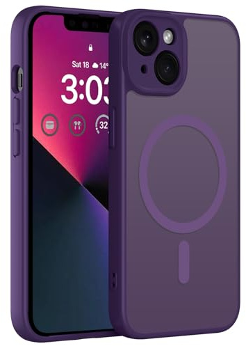 ORDA für iPhone 13 Hülle, Kompatibel mit MagSafe, Dunkel Violett | Vollständiger Kameraschutz, Stoßfest Kratzfest Haltbarkeit, Transluzente Rückseite, Matt Magnetische Handyhülle