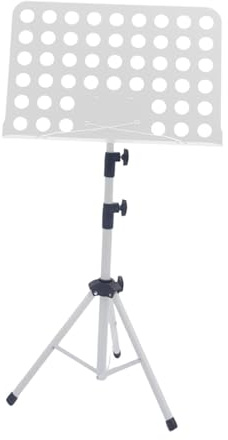 MagiDeal Notenständer, zusammengeklappt, einfaches Aufstellen, Tablett neigbar, stabiler Buchständer, höhenverstellbar für Band-Instrumentaldarbietungen, Weiß