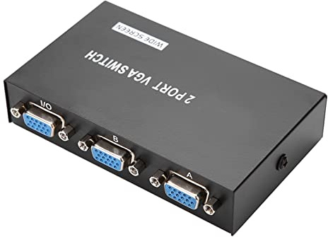 BAFOVY VGA-Umschalter mit 2 Eingängen und 1 Ausgang, Plug-and-Play-VGA-Splitter für Zwei Monitore und Projektoren
