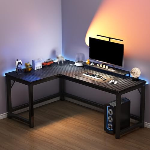 YAGAMAXUNZ Gaming Tisch,L Form Schreibtisch L-förmiger Pc Ecktisch Computertisch Monitorständer,Platzsparend Einfach Montieren,für Schlafzimmer,Spielzimmer,Büros 140x100cm