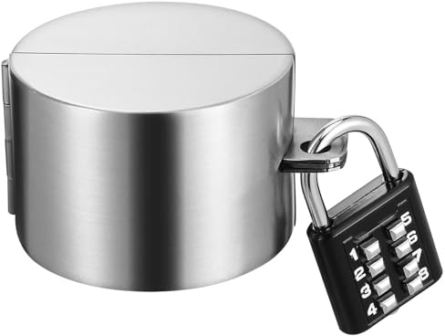 SILENRADAWN Silver Stainless Steel Tap Lock with Coded Padlock for Secure Protection and Impact Resistant Outdoor and Home Use, Garden Faucet Locking System Cover