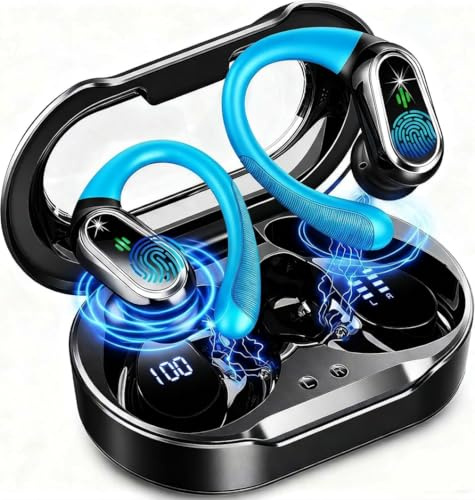 Rolosar Auriculares Bluetooth Inalámbricos 5.4 Deportivos Graves Profundos | Auriculares Bluetooth, 50 Horas De Reproducción, Auriculares In-Ear Con 4 Micrófonos De Cancelación De Ruido ENC