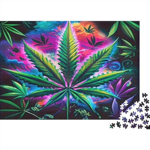 Colorful Plant Leaf 1000 Piece Jigsaw Puzzle Paper for Adults Artistic Puzzle Game for Family Relaxing and Mindful Gift 52x38cm/1000pcs
