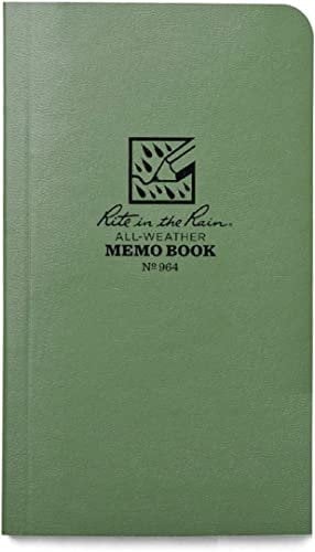 Rite in the Rain 964 Notizbuch für alle Jahreszeiten, Softcover, 8,9 x 15,2 cm, grüner Einband, universell einsetzbar 6 x 3.5 x 0.25 grün