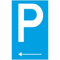 INDIGOS UG Panneau – Parking à direction Flèche Gauche, en plastique, 25 x 40 cm