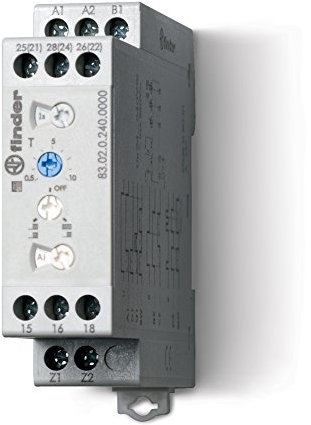 Finder serie 83 - Temporizador modular 2rt 10a 12-240v corriente alterna/corriente continua