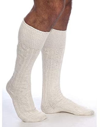 Herren-Socken für Lederhose, Trachtensocken, Weiß, 1 Paar, weiß