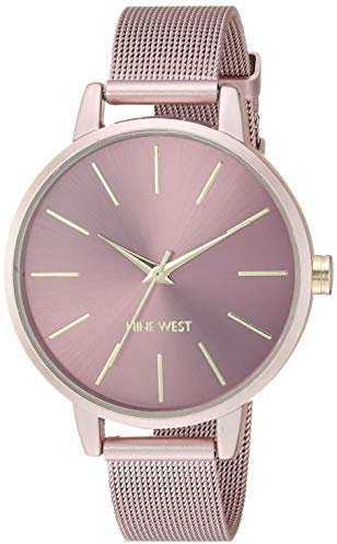 NINE WEST Damen-Mesh-Armbanduhr, NW/2280PKPK