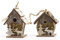 KAE - Set di 2 decorazioni per albero di Natale, stile nordico, stile rustico, shabby chic, stile nordico, in legno naturale e corteccia, 7,5 cm