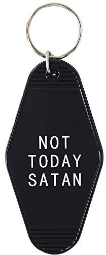 Motel-Schlüsselanhänger, Geschenk Not Today, Satan, einzigartiger Hotel-Stil, Motel-Schlüsselanhänger, lustiges Gag-Geschenk für Sie und Ihn, Schwarz, Einheitsgröße, Einzigartig, schlicht