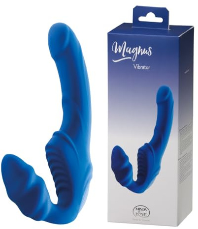 Magnus Strap On ohne Haltegurte, Wiederaufladbar (Blau)