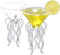 Octopus Cocktail Glass, Transparent Martini Glass Creative Jellyfish Glass Cup Juice Glass for Kitchen Bar Party Wedding (Couple)