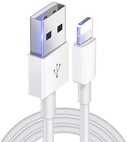 AA's Câble Lightning de 2,5 m – Câble de charge blanc pour iPhone 12 Pro Max/12/11/X/XS/Xs Max/XR/8 Plus/7/6/5 et iPad