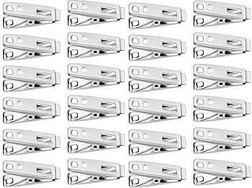 LATRAT 60 pièces Coeur Mini Pinces à Linge INOX en Acier Inoxydable, Petites Pinces à Linge pour Multi-usages Pinces à Linge métal pour Serviette vêtements Chaussettes collation Agrafe
