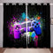 Loussiesd Gaming Bedding Window Drapes Set Kids Boys Game Curtain Teens Video Game Controller Tie Dye Window Drapes Purple Blue Gamer Window Treatments W66*L72
