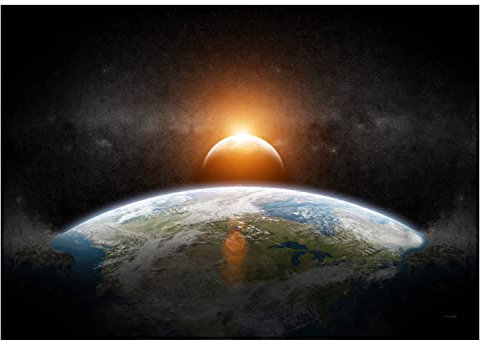 LANA KK Weltall Poster - Sunshine - Universum, Planeten, Galaxis, Sterne in 150 x 100 cm, Premium-Qualität Wall-Art Wandbild