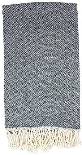 your castle Toalla Pestemal Hamam XXL de Sauna, Playa, Deporte, Yoga o SPA del 100% algodón, Grande, 100 x 180 cm- Gris