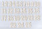 Advent Calendar Numbers. Iron on fabric (Cream with small gold star)