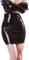 Rubberfashion Latex Rock Damen kurz - kurzer Latexrock Midirock - Rubber Latex Skirt für Frauen schwarz 0.4mm M