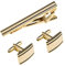 YINETTECH Lot de 3 pinces à cravate et boutons de manchette pour homme - Pour chemises d'affaires, cravates, pinces à cravate - Cadeau pour fête de mariage, fête des pères, Saint-Valentin - Doré
