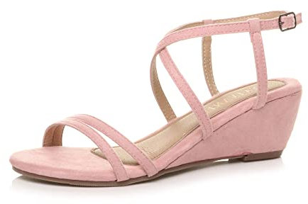 AJVANI wedge heel strappy slingback buckle holiday sandals size 5 38