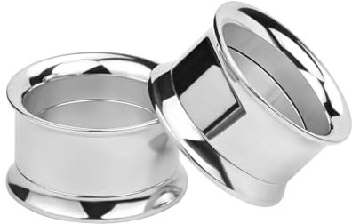 Ayoiow 2 STK Ohr Tunnel, Plug Edelstahl Ohr Ohrringe Herren Tunnel Silber Reifen Plugs 8mm