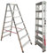 BTF | Escabeau Pliable 7 Marches en Aluminium Double Face | 7+7 Marches Plateforme De Travail H.163 cm | Hauteur Accessible 3,5 mètres | Certifié EN131 Charge Max. 150 kg. BTF-DDB07