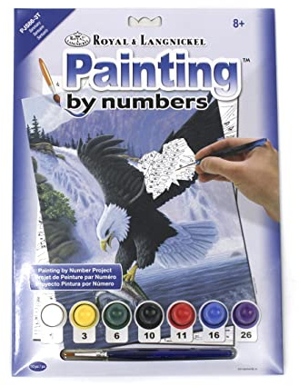 Pracht Creatives Hobby Royal & Langnickel - Malen nach Zahlen Weißkopf-Seeadler, enthält Farben und Pinsel, für Erwachsene und Kinder ab 8 Jahren