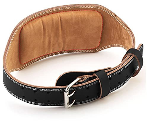 LARIAU Gewichtsgürtel Fitnessbund Professioneller Sporttrainingsgürtel Dickes Ledermaterial Krafttraining Bauchgurt Verstellbares Fitnesszubehör (Color : Black, Size : XL)