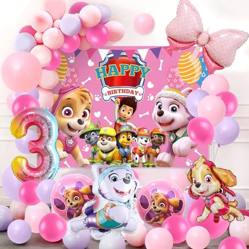 Dog Thema Party Dekorationen,Dog Thema Geburtstags Dekorationen,Cartoon Luftballons Set,Thema Deko Kindergeburtstag,Thema Geburtstags Dekoration für 3 Jahr Kinder