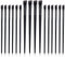 Lot de 12 pinceaux fins pour eye-liner fins et 4 pinceaux biseautés pour sourcils, pinceau de maquillage professionnel pour les yeux, noir