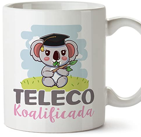 MUGFFINS Tazas para TELECO mujer - En Español - Koalificado/koalificada - 11 oz / 330 ml - Regalo original y divertido