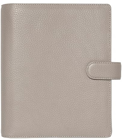 Filofax Norfolk Terminplaner, A5, Taupe, weiches Vollnarbenleder, sechs Ringe, mit Wochenansicht, Kalender, mehrsprachig, 2024 (C022643-24)