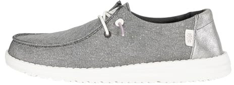 HEYDUDE Wendy Metallic Sparkle Damen - Slip on flache Schuhe - Mokassin Stil, Charcoal, 41