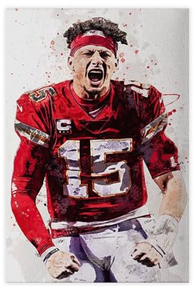 GeDiz Sportstar Patrick Mahomes Poster (10) Leinwand Poster Schlafzimmer Dekor Sport Landschaft Büro Zimmer Dekor Geschenk ungerahmt 30 x 45 cm