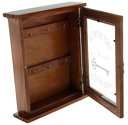 MAGICLULU Schlüsselkästchen Holz Vintage Stil 25X21X6Cm Wandmontierter Schlüsselkasten Für Hauseingang Aufbewahrungsbox Praktisch Kompakt
